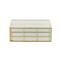 10" x 7" x 4" Clear & Gold 6-Slot Glass & Metal Jewelry Box with Chain Accent